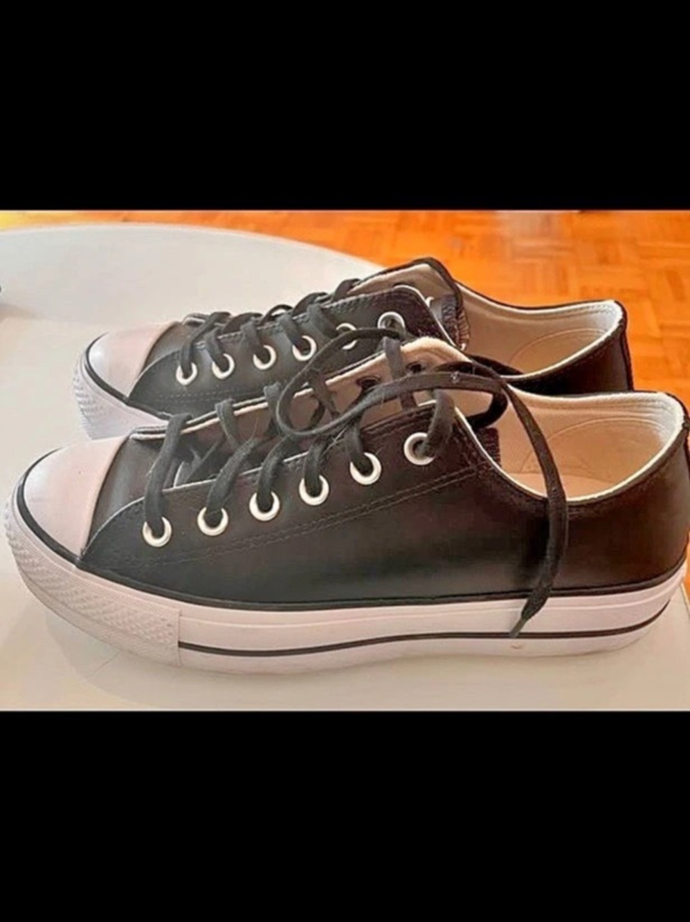 Converse Chuck Taylor All Star Lift Platform Leather Low Top Lift Platform Black
